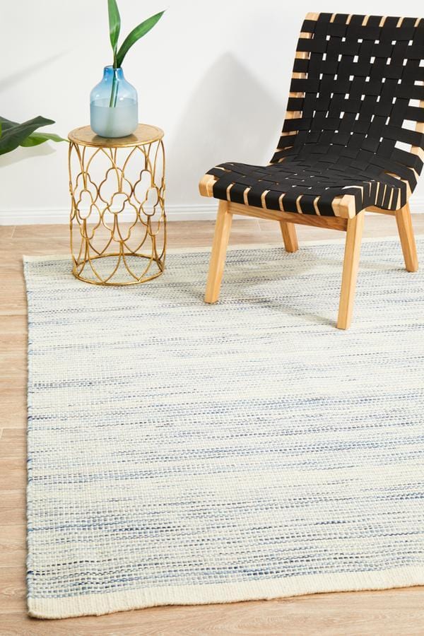 Madras Blue Flat Weave Rug