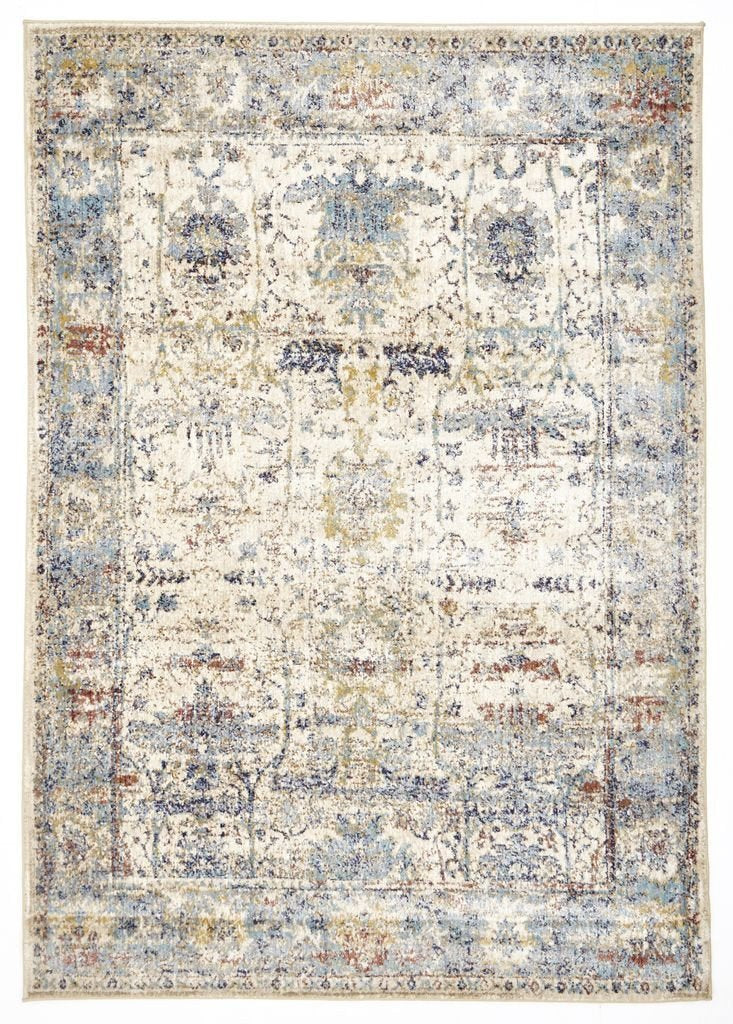 Anastasia-Sanremo Stunning Designer Rug Ivory Blue-RUG HOME