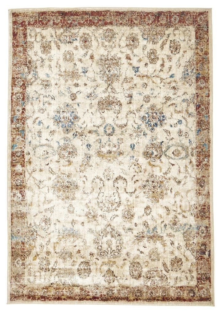 Anastasia-Tuskany Stunning Designer Rug Ivory Rust-RUG HOME