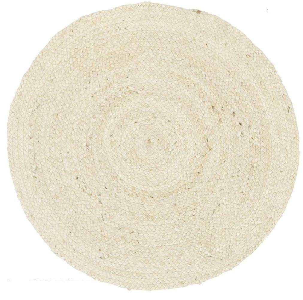 Atrium-Round Jute Natural Rug Bleached