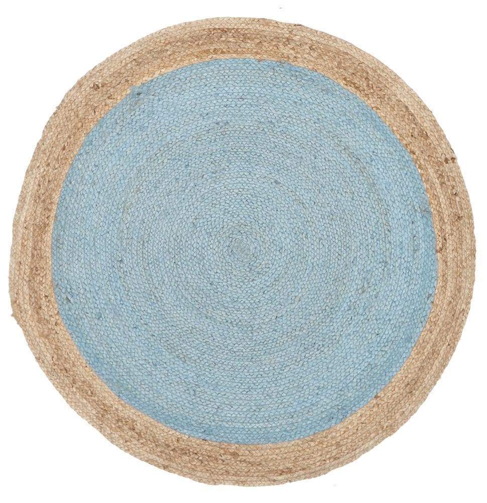 Atrium-Round Jute Natural Rug Blue