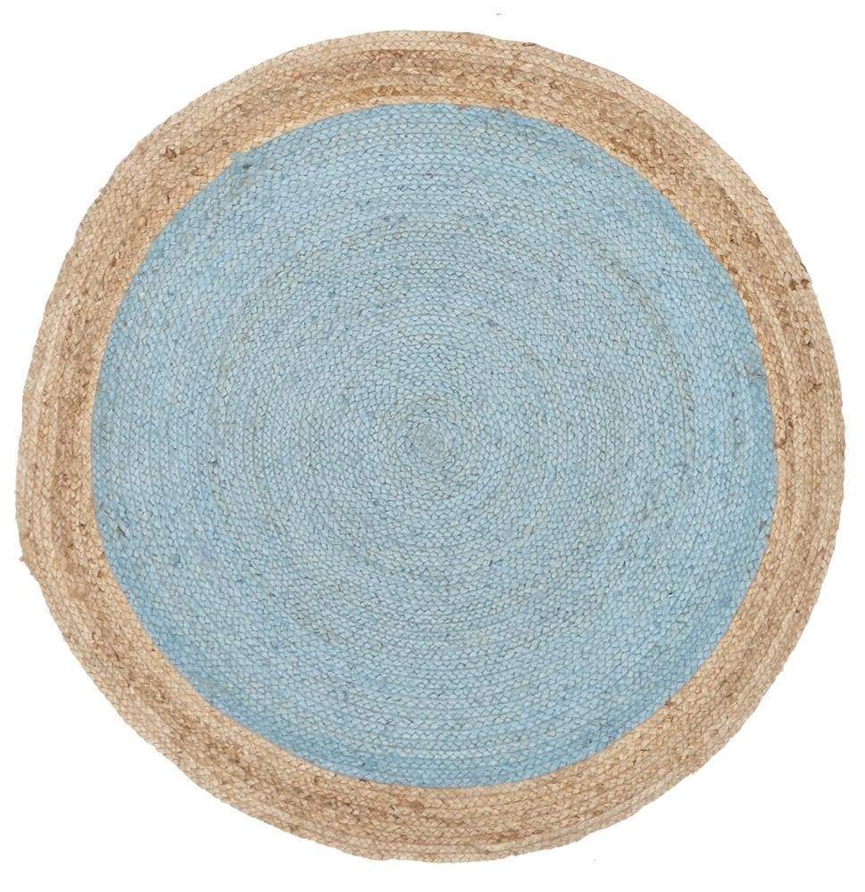 Atrium-Round Jute Natural Rug Blue