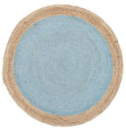 Atrium-Round Jute Natural Rug Blue