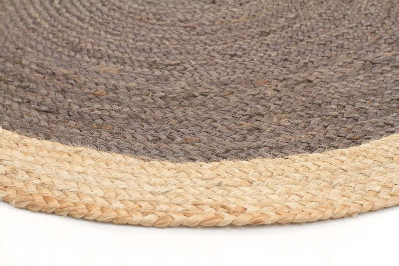 Atrium-Round Jute Natural Rug Charcoal
