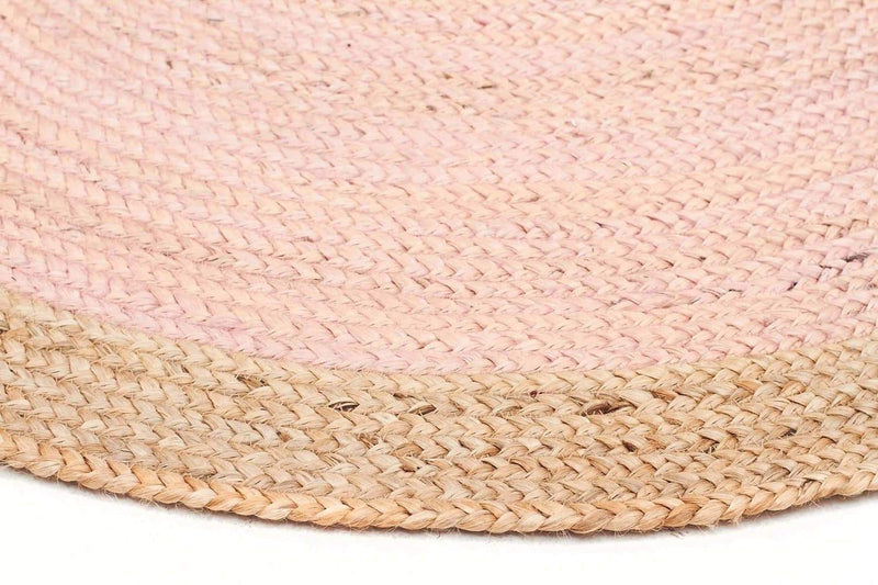 Atrium-Round Jute Natural Rug Pink
