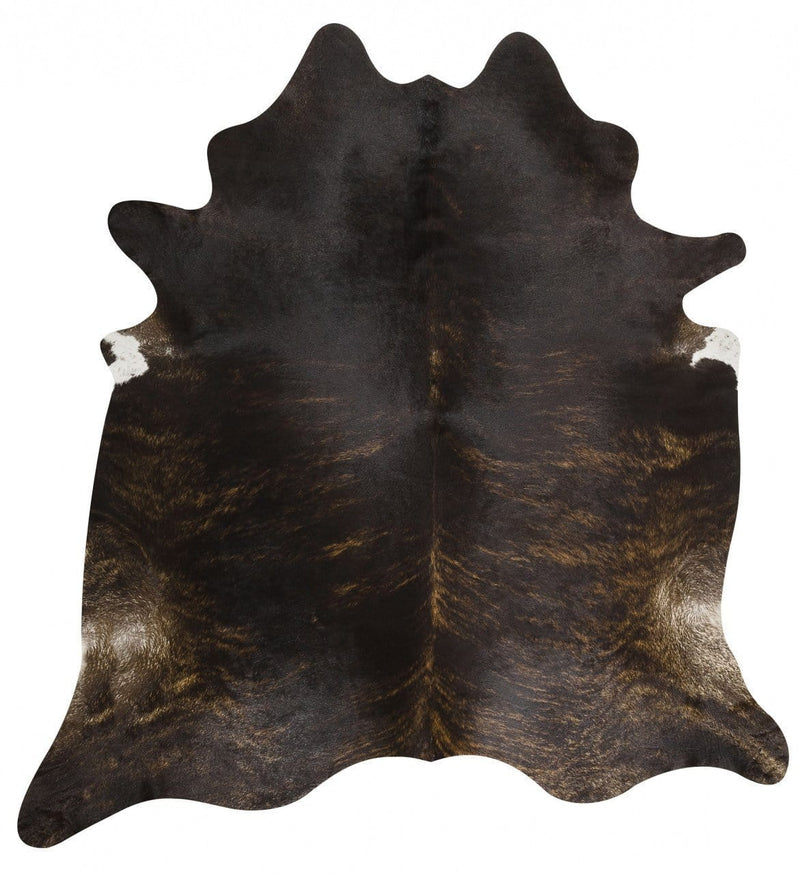 Cowhide-Exquisite Natural Cow Hide Dark Brindle