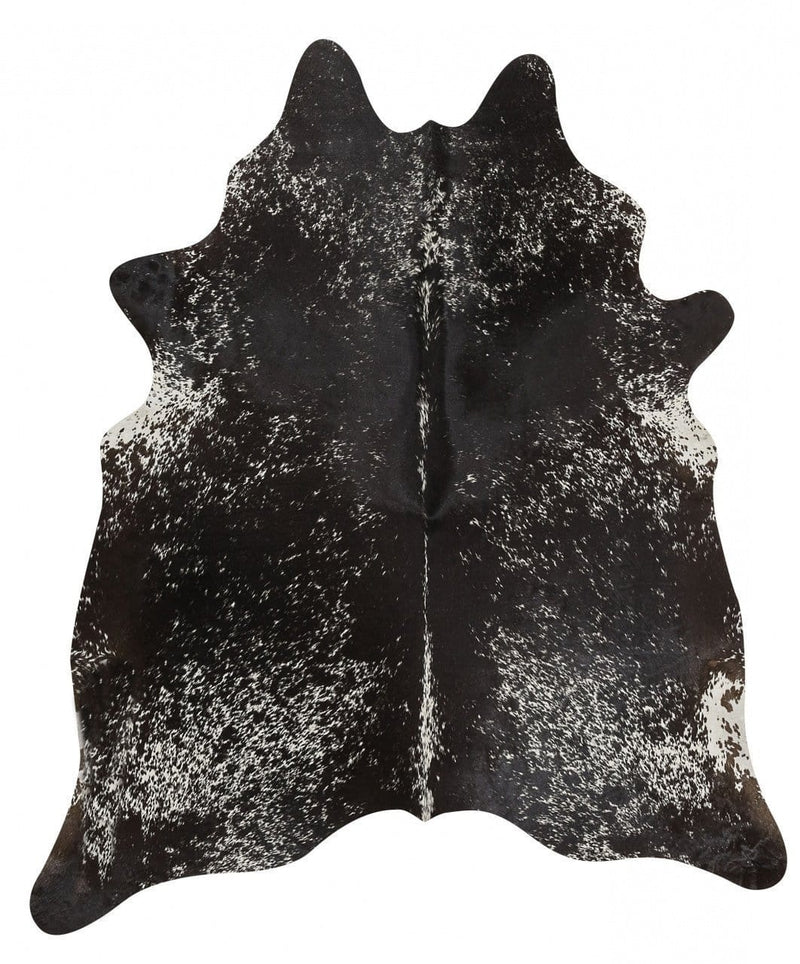 Cowhide-Exquisite Natural Cow Hide Salt & Pepper Black