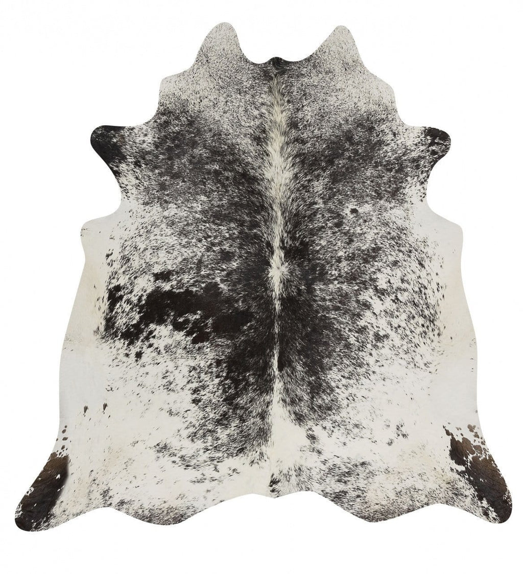 Cowhide-Exquisite Natural Cow Hide Salt & Pepper Black