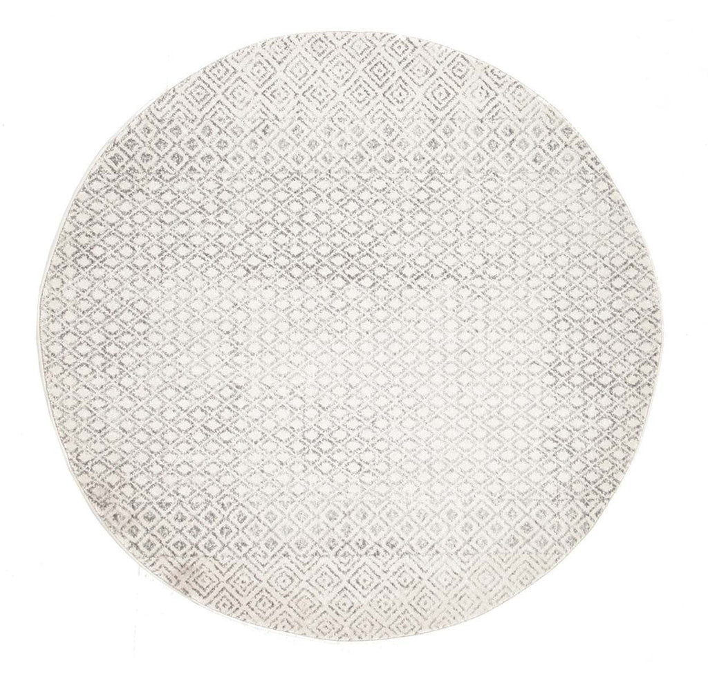 Evo-Diamond Grey Transitional Round Rug-RUG HOME