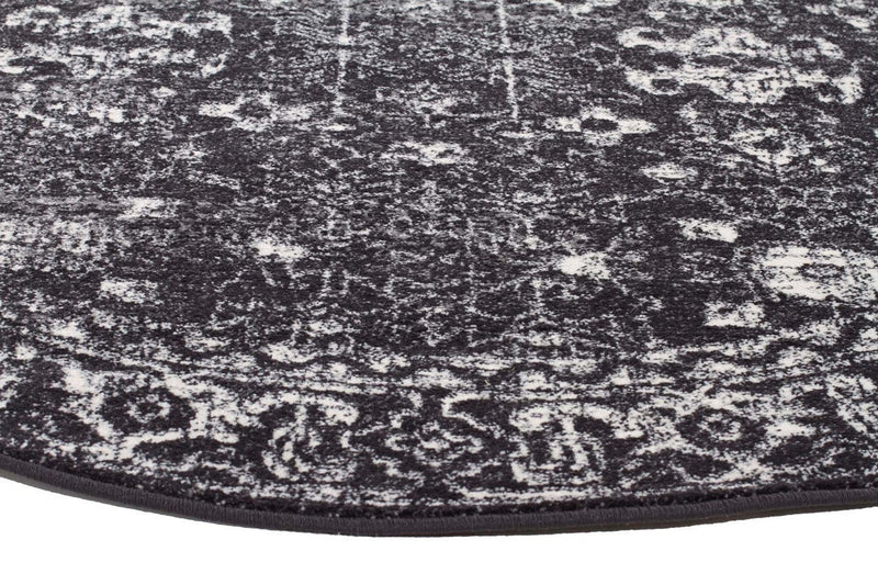 Evo-Estella Charcoal Transitional Round Rug-RUG HOME
