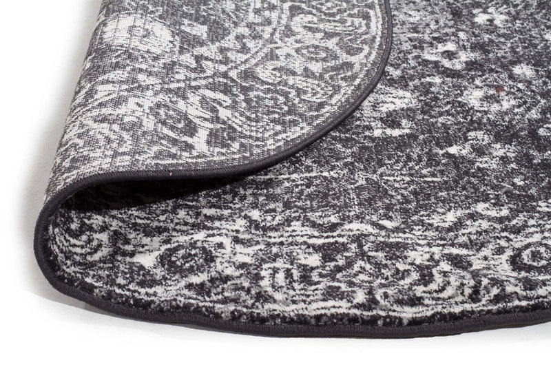Evo-Estella Charcoal Transitional Round Rug-RUG HOME