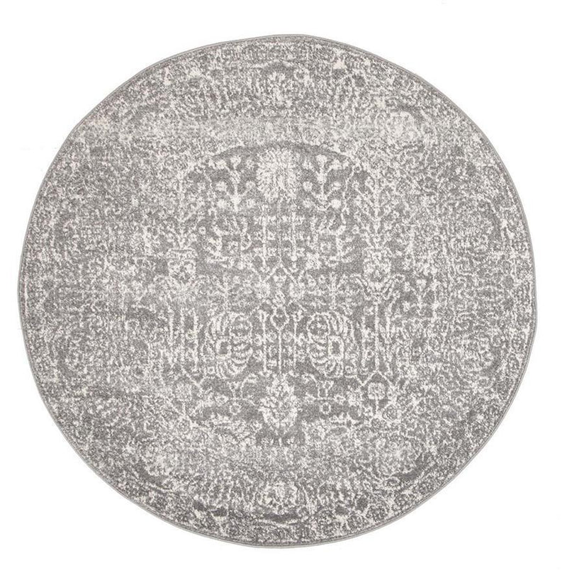 Evo-Homage Grey Transitional Round Rug-RUG HOME