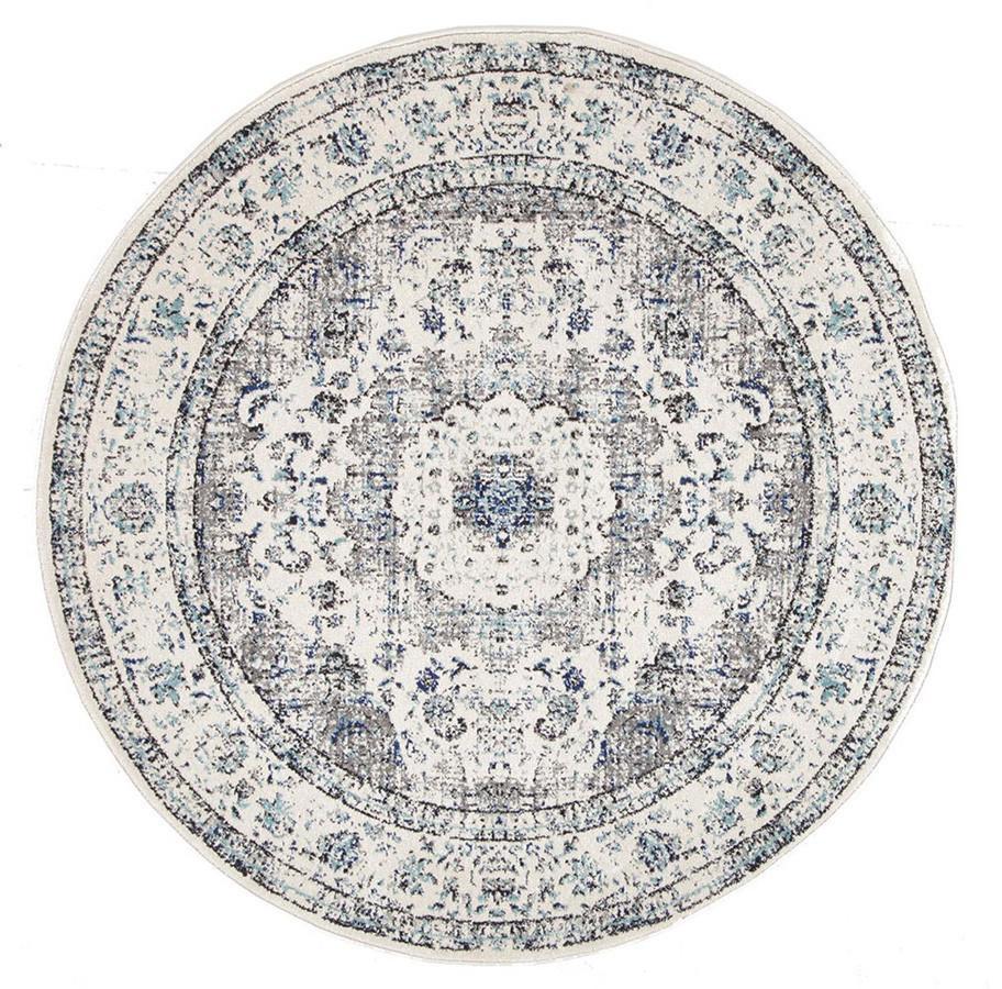 Evo-Mist White Transitional Round Rug-RUG HOME