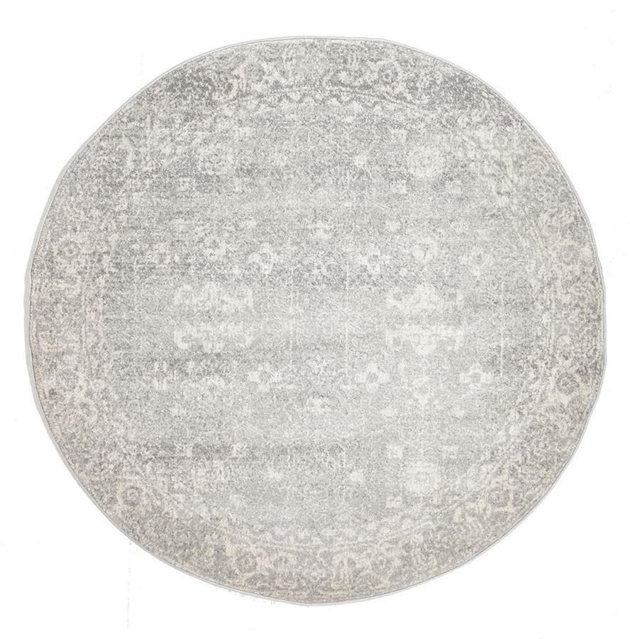 Evo-Shine Silver Transitional Round Rug-RUG HOME