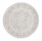Evo-Silver Flower Transitional Round Rug-RUG HOME