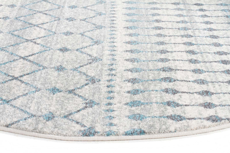 Evo-Slate White Transitional Round Rug-RUG HOME