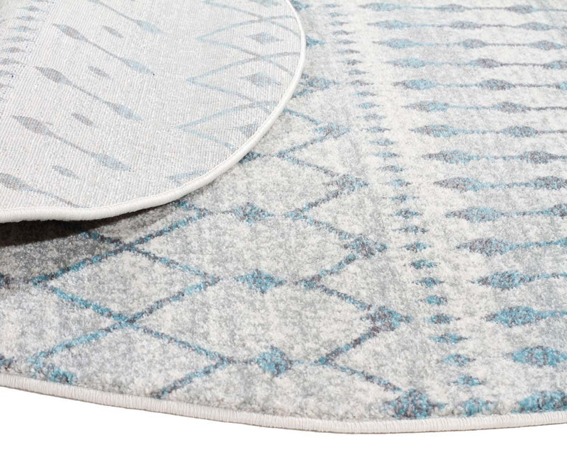 Evo-Slate White Transitional Round Rug-RUG HOME