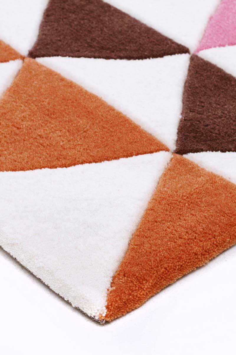 Gold-Modern Bunting Design Rug Multi Rust-RUG HOME