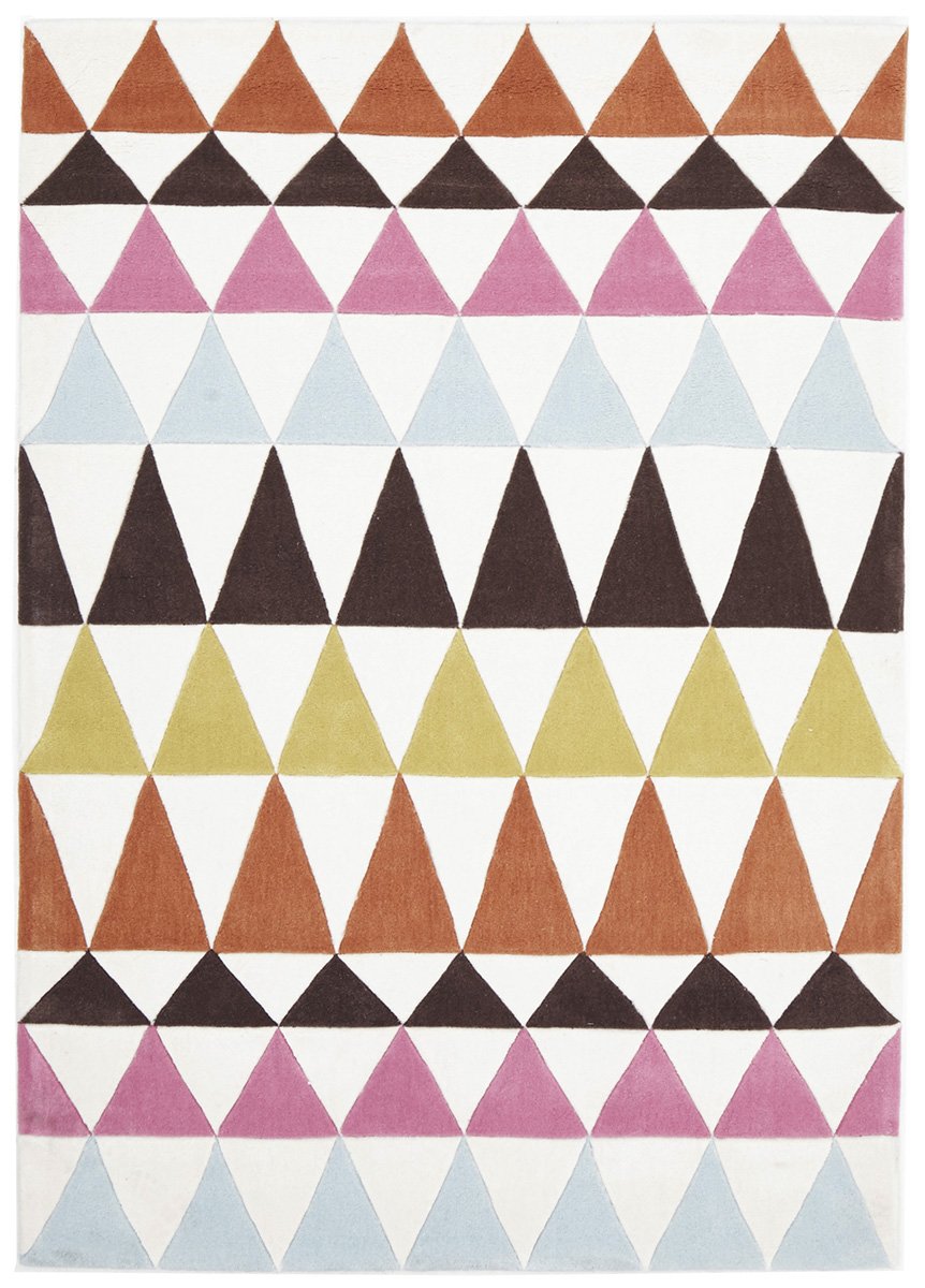 Gold-Modern Bunting Design Rug Multi Rust-RUG HOME