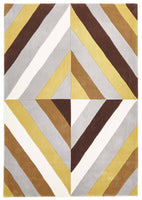 Gold-Yellow Brown Grey Crystal Prism Rug-RUG HOME