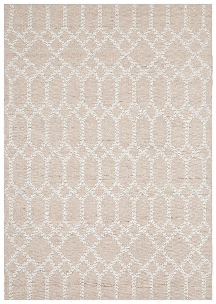 Hudson-Krisha Tribal Trellis Rug Nude Soft Pink