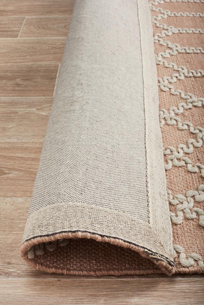 Hudson-Krisha Tribal Trellis Rug Nude Soft Pink