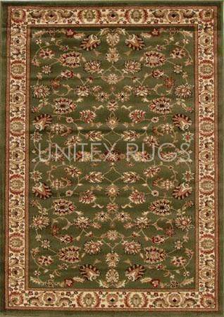 Traditional Floral Design Rug Green