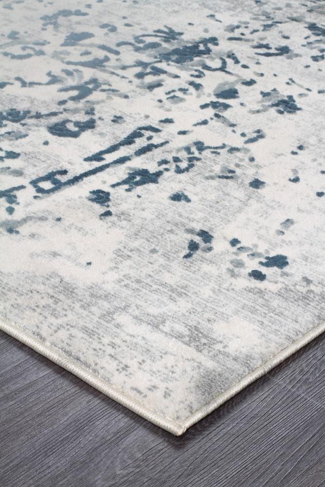 Kendra-Kendra Casper Distressed Modern Rug Blue Grey White