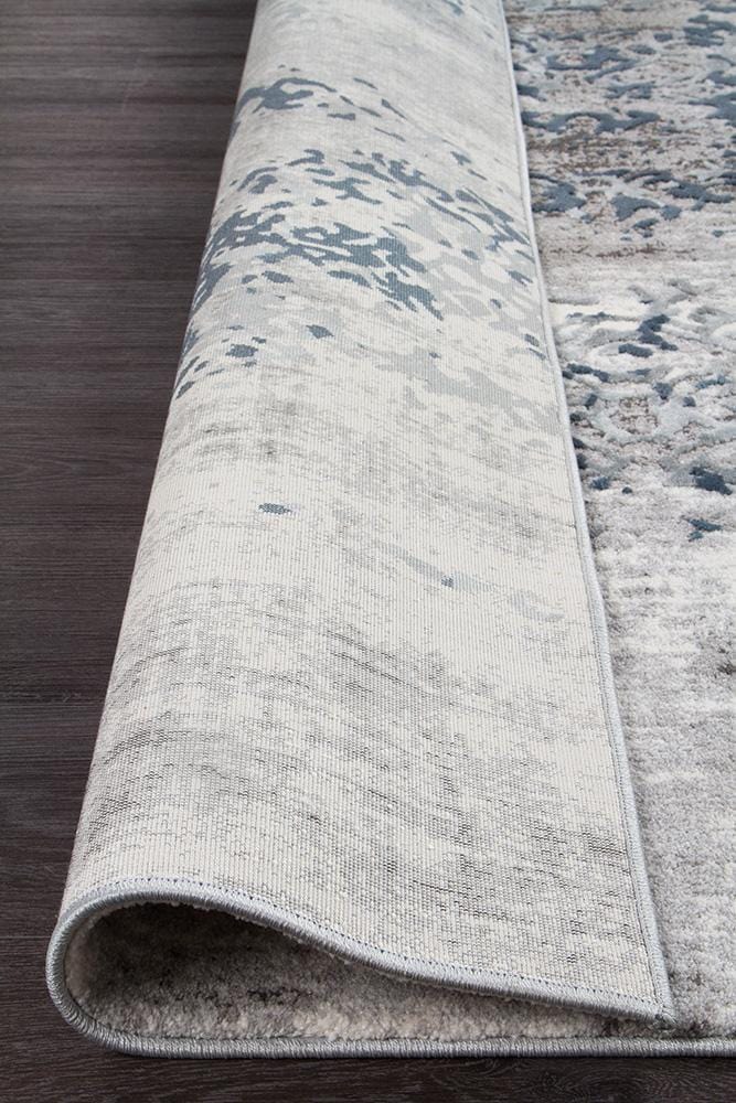 Kendra-Kendra Casper Distressed Modern Rug Blue Grey White