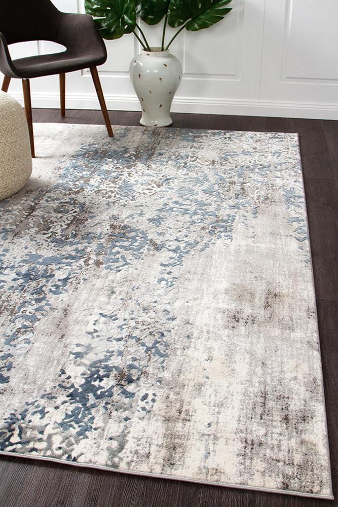 Kendra-Kendra Casper Distressed Modern Rug Blue Grey White