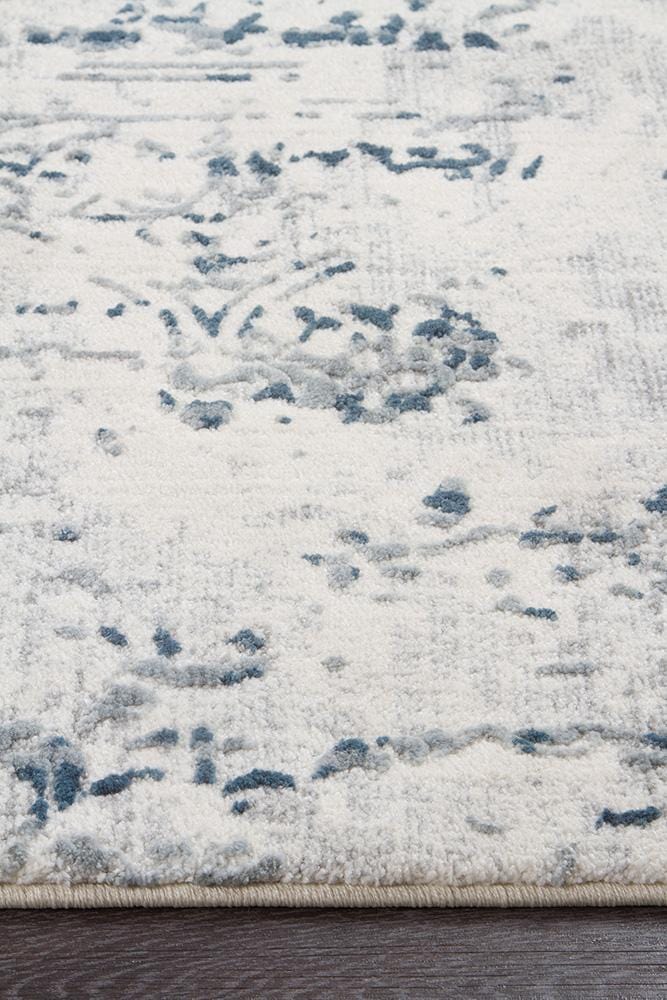 Kendra-Kendra Farah Distressed Contemporary Rug White Blue Grey