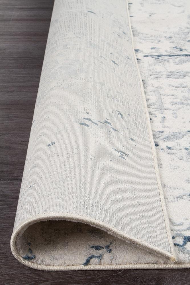 Kendra-Kendra Farah Distressed Contemporary Rug White Blue Grey
