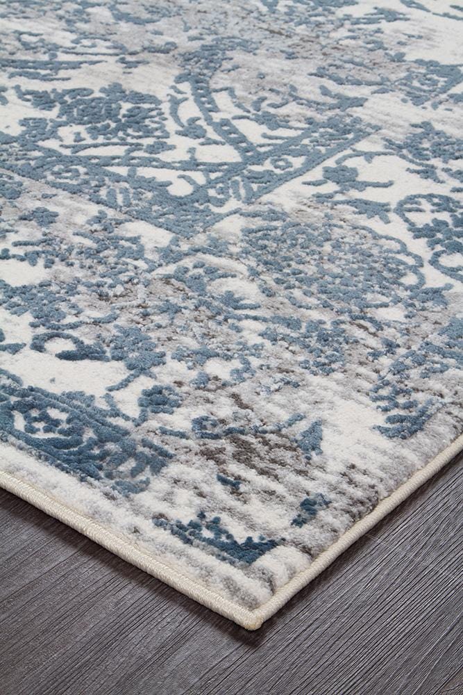 Kendra-Kendra Yasmin Distressed Transitional Rug White Blue Grey