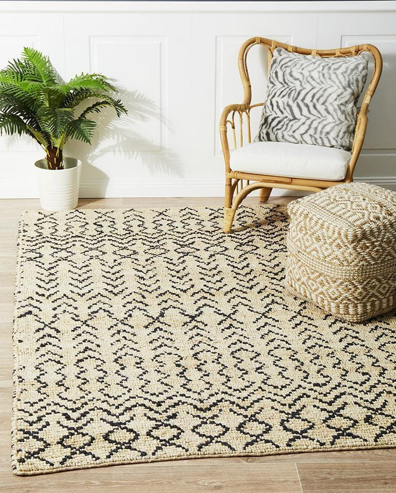 Kenya-Kenya Elki Hand Woven Tribal Jute Rug