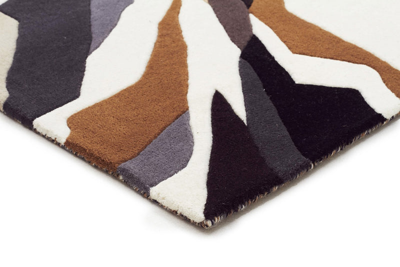 Matrix-Crossroads Designer Wool Rug Brown White Grey-RUG HOME