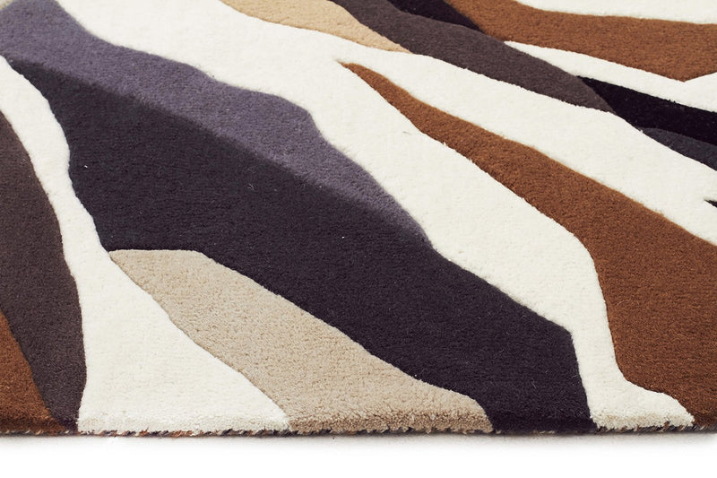 Matrix-Crossroads Designer Wool Rug Brown White Grey-RUG HOME