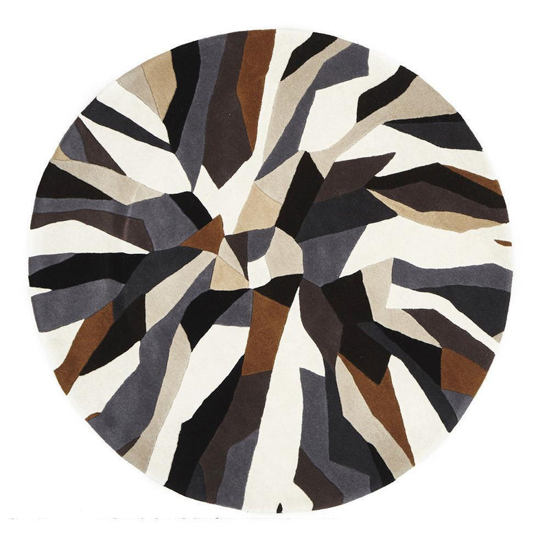 Matrix-Crossroads Designer Wool Rug Brown White Grey-RUG HOME