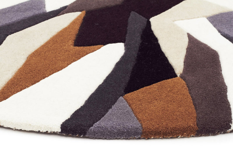 Matrix-Crossroads Designer Wool Rug Brown White Grey-RUG HOME