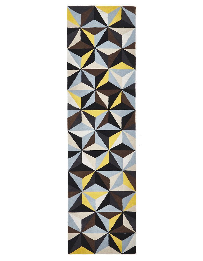 Matrix-Crystal Designer Wool Rug Blue-RUG HOME