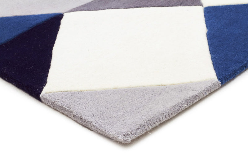Matrix-Digital Designer Wool Rug Blue Grey White-RUG HOME