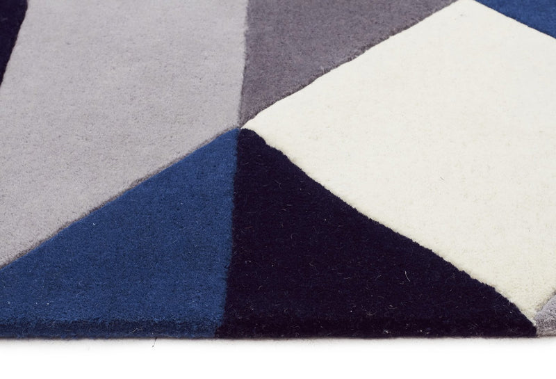 Matrix-Digital Designer Wool Rug Blue Grey White-RUG HOME