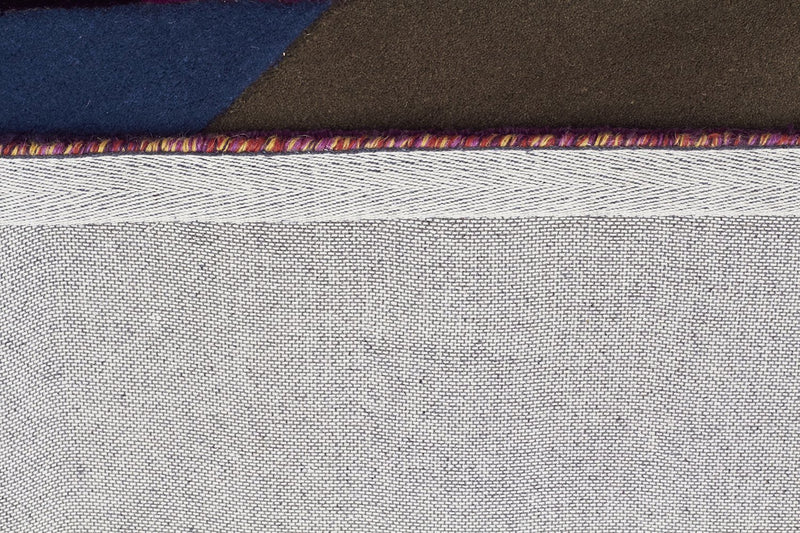 Matrix-Eclectic Designer Wool Rug Blue Rust Purple-RUG HOME