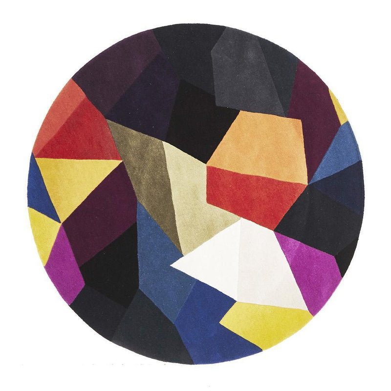 Matrix-Eclectic Designer Wool Rug Blue Rust Purple-RUG HOME