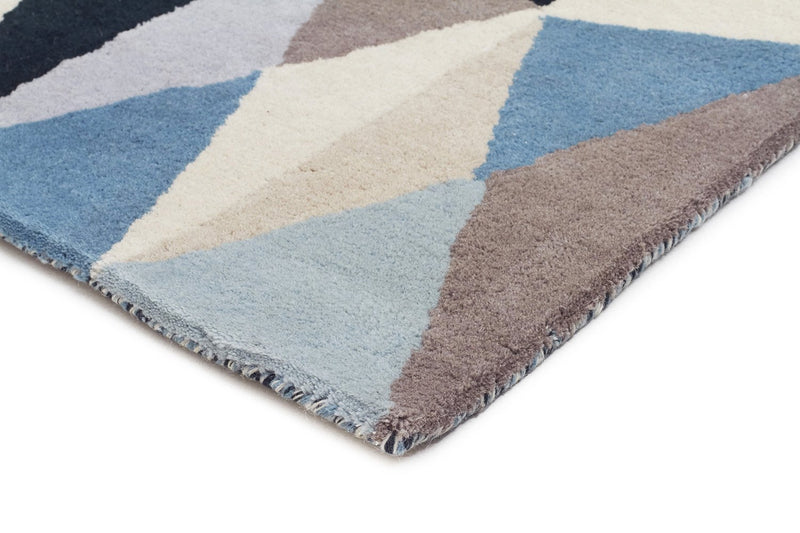 Matrix-Gem Stone Designer Wool Rug Blue-RUG HOME