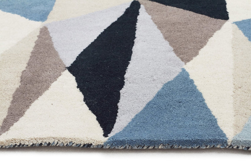 Matrix-Gem Stone Designer Wool Rug Blue-RUG HOME