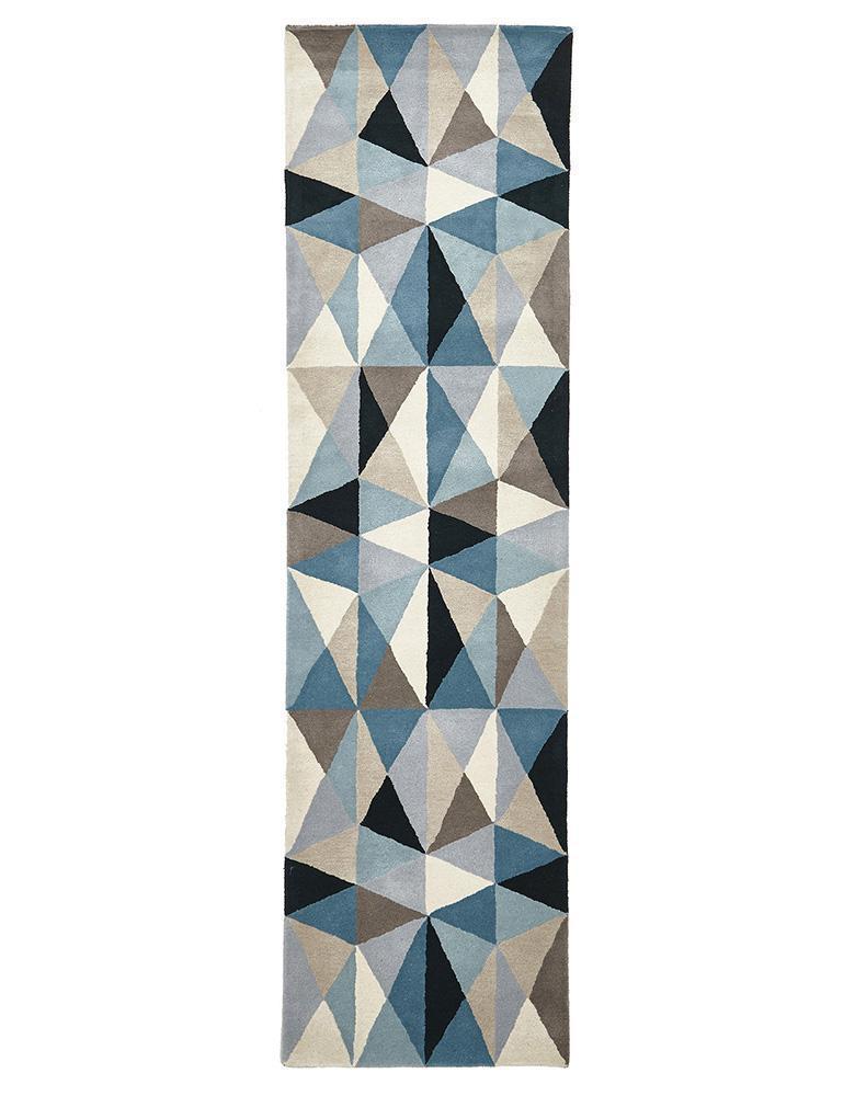 Matrix-Gem Stone Designer Wool Rug Blue-RUG HOME