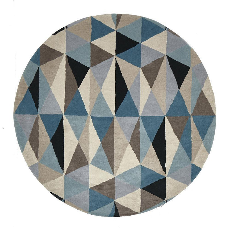 Matrix-Gem Stone Designer Wool Rug Blue-RUG HOME