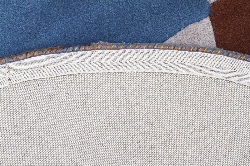 Matrix-Laura Designer Wool Rug Blue Yellow Grey-RUG HOME