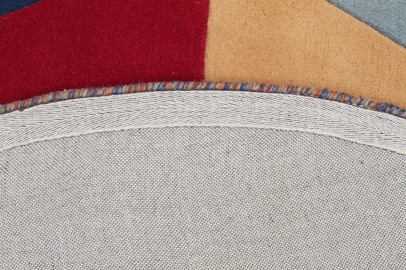 Matrix-Prism Designer Wool Rug Rust Blue Navy-RUG HOME