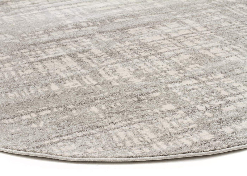 Mirage-Ashley Abstract Modern Silver Grey Round Rug